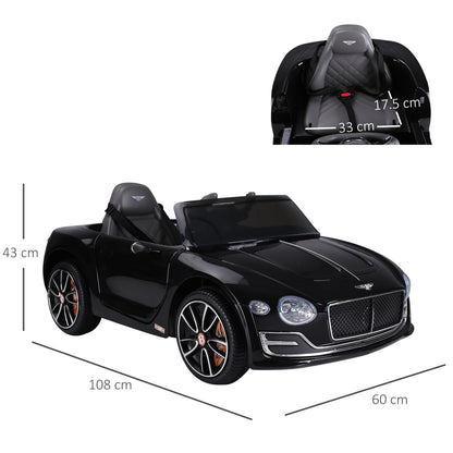 Childrens Electric Ride on Car, 6V Battery PP Licensed Bentley Black