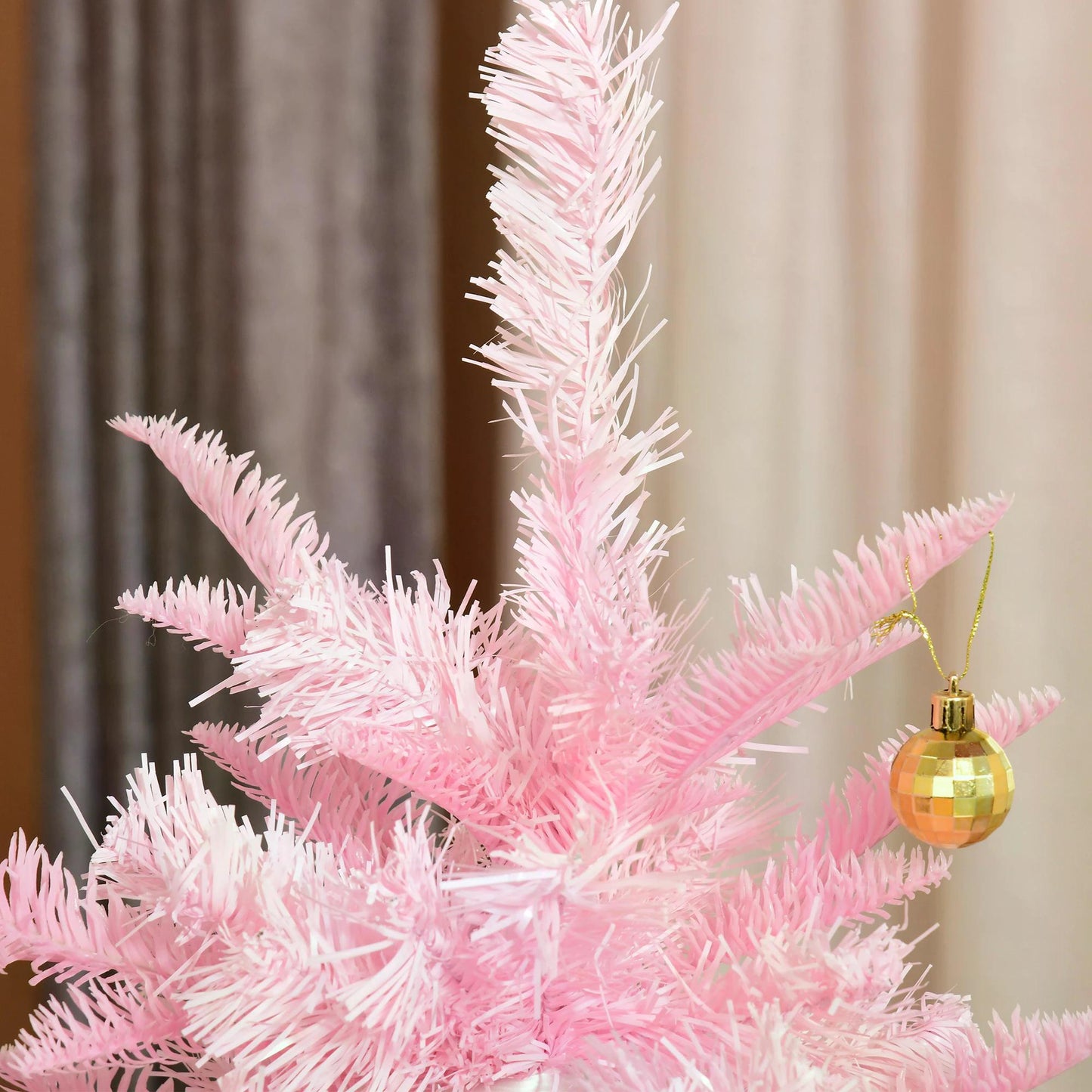 Pink Christmas Tree, 5FT Artificial Christmas Tree, Holiday Xmas Holiday Tree Decoration with Automatic Open for Home Party