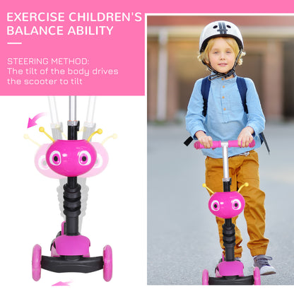 Mini Micro Scooter 3 in 1, 3 Wheels, Kids Kick Scooter W/Removable Seat-Pink