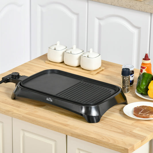 HOMCOM Electric Griddle, 1600W Non Stick Table Top Grill, Barbecue Hot Plate with Adjustable Temperature and Drip Tray 