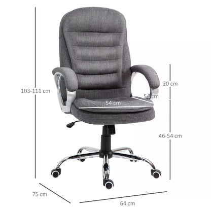 Office Chair Rock 360° Rolling Lumbar Support Adjustable Height Work Wheels Chair Computer Chair Home Office Ergonomic -Grey