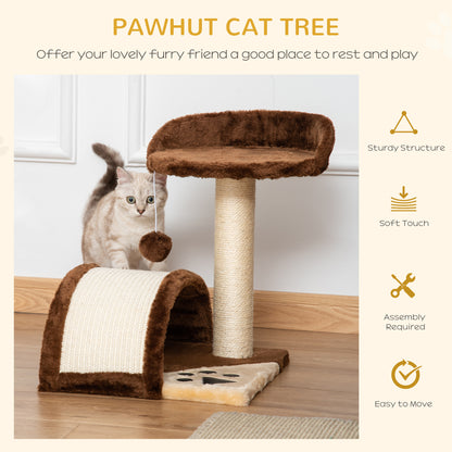 46cm Cat Tree Cat Tower Scratching Post Climbing Tree for Kitten Activity Center Brown