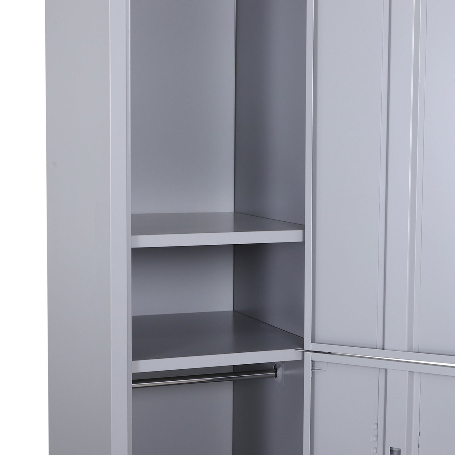 1.8m Lockable Office Cabinet Storage Cold Rolled Steel w/ Shelves Grey