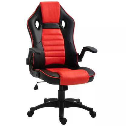 Home Office Video Game Racing Chair Swivel High Back Ergonomic Tilt Design Flip-up Armrest Height Adjustable Free Moving