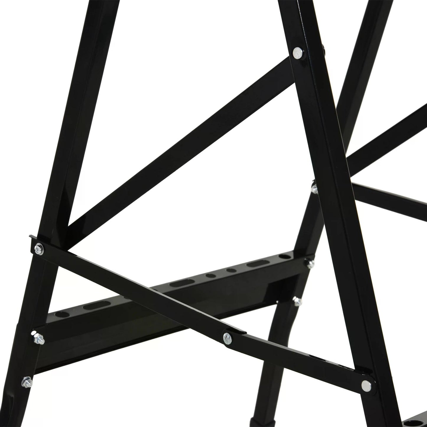 Sawhorse, Foldable Workbench, MDF Top, w Adjustable Clamps Black