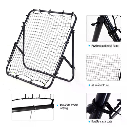 Adults Football Training Aid Multi-Sports Practice W/PE Mesh Metal Tube, 108W x 100D x 65Hcm-Black