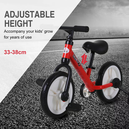 PP Toddlers Removable Stabiliser Balance Bike Red