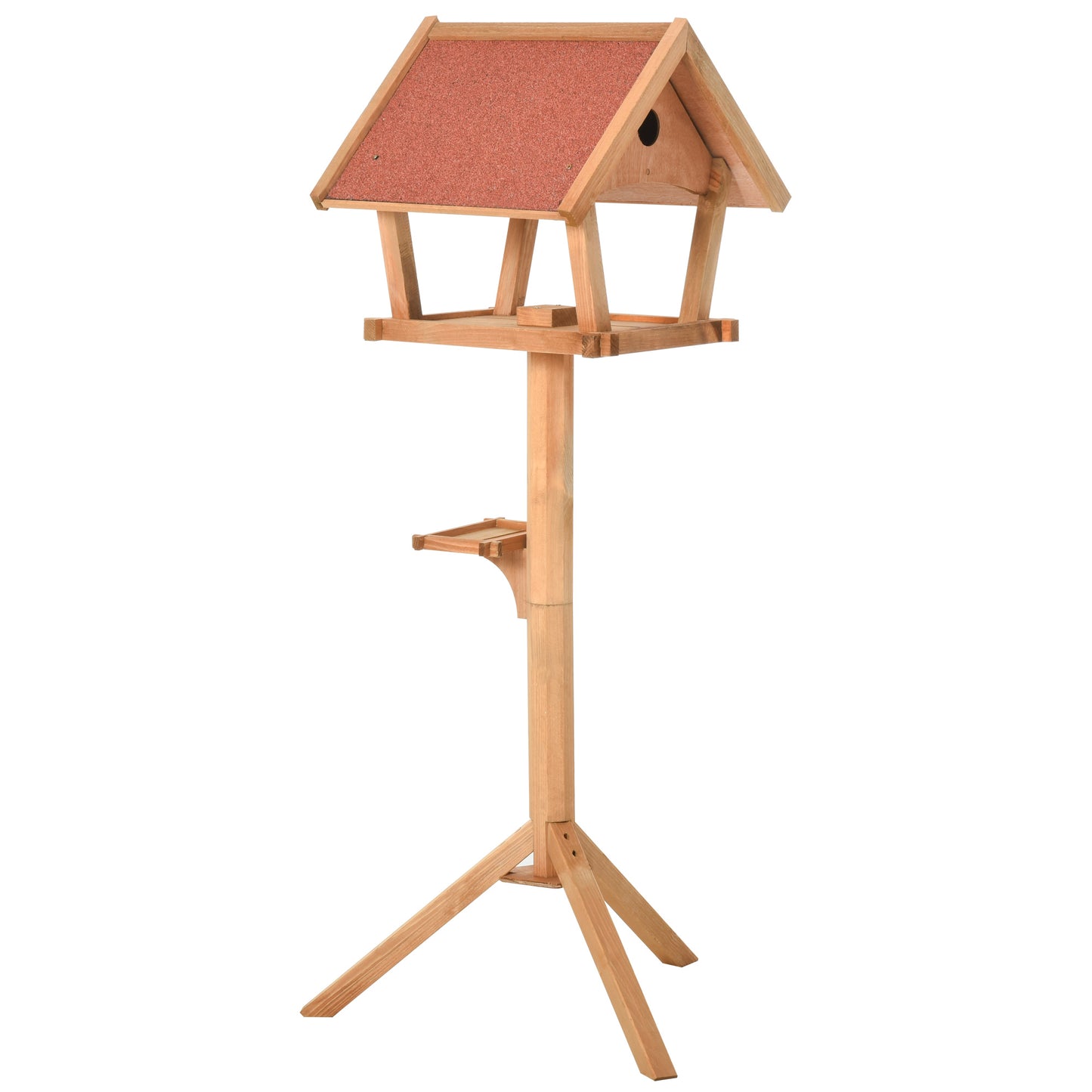 Bird Feeder Stand, Bird Table, Bird Feeding Station, Wooden, Freestanding for Garden Backyard Outside Decorative Pre-cut Natural