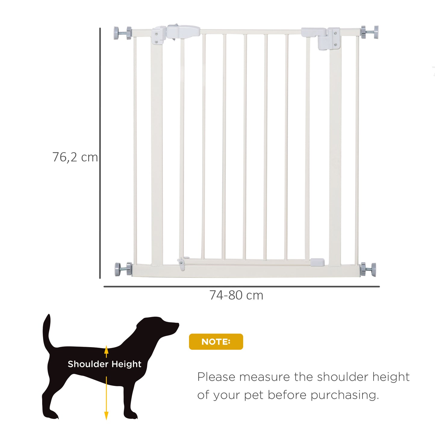 Pet Metal Safety Gate Pressure Fitted Stair Barrier for Dog Expandable Fence