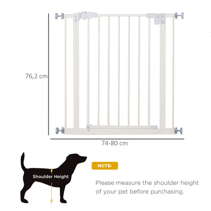 Pet Metal Safety Gate Pressure Fitted Stair Barrier for Dog Expandable Fence