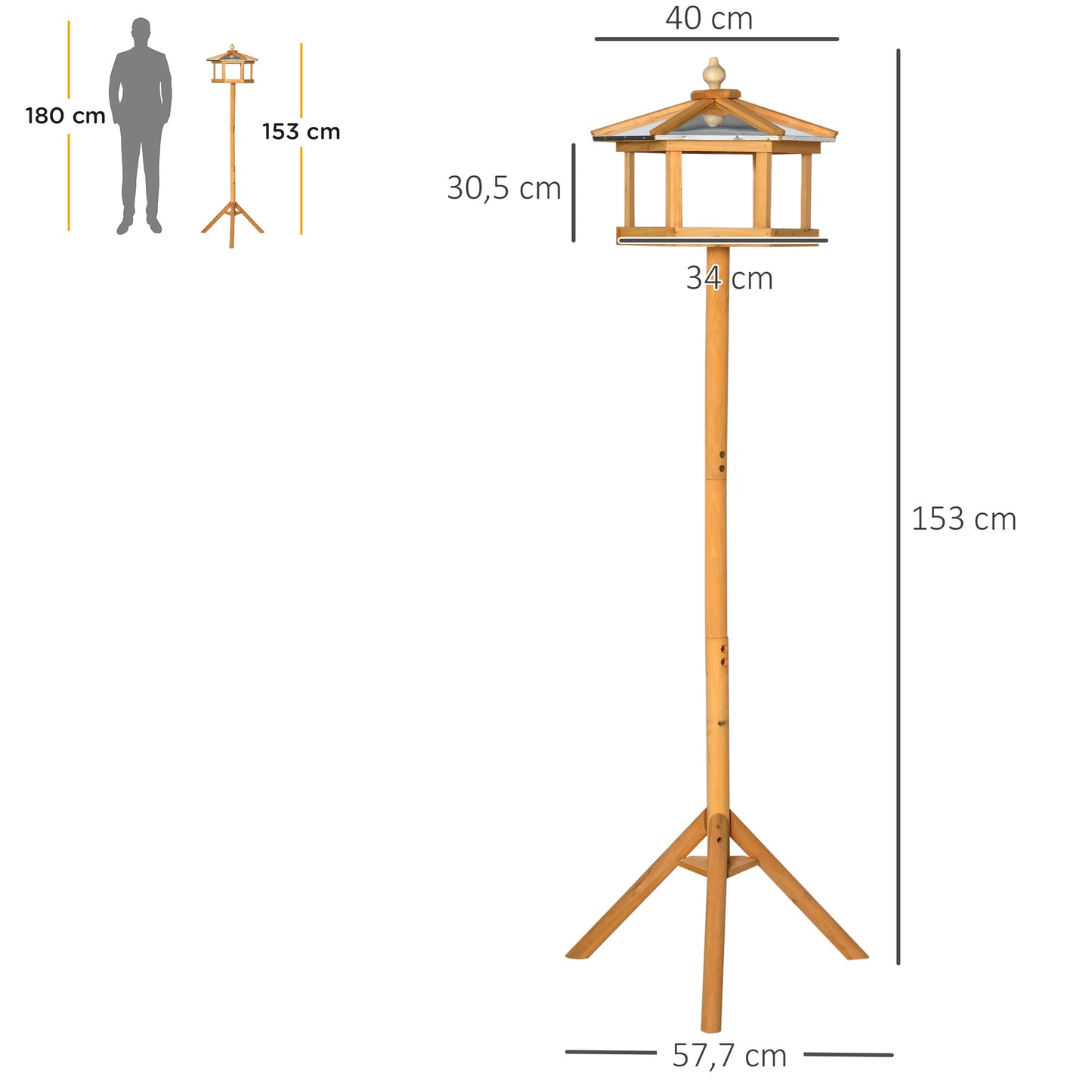 Bird Feeding Station with Post for Garden, Patio or Balcony