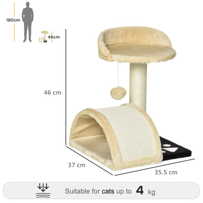 Cat Tree Scratching Scratcher Post Kitten Activity Centre Climber Hanging Ball Beige