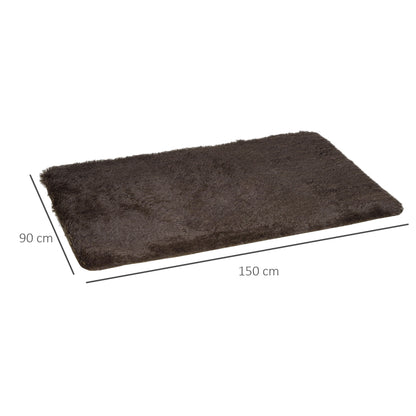 Fluffy Rug, Large Rugs for Living Room, Bedroom, Anti-slip Design 90x150 cm Brown