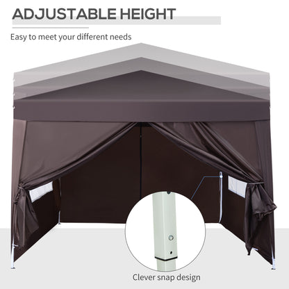 Pop Up Gazebo Marquee, size (3m x3m)-Coffee