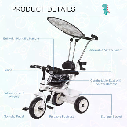 Baby Stroller W/Handle-White/Black