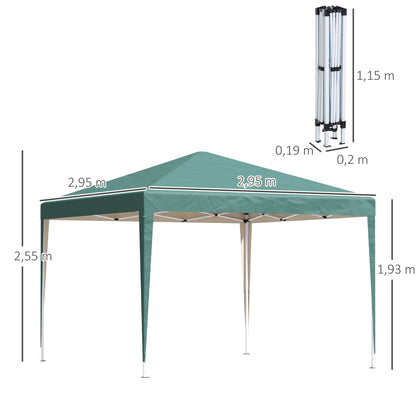 3 x 3m Pop Up Gazebo-Green