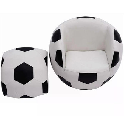 Soccer Sofa, Football Sofa, with Foot Stool Kid Sofa Children Football Sofa Chair Set Armchair Sofa W/Foot Stool Sport Theme