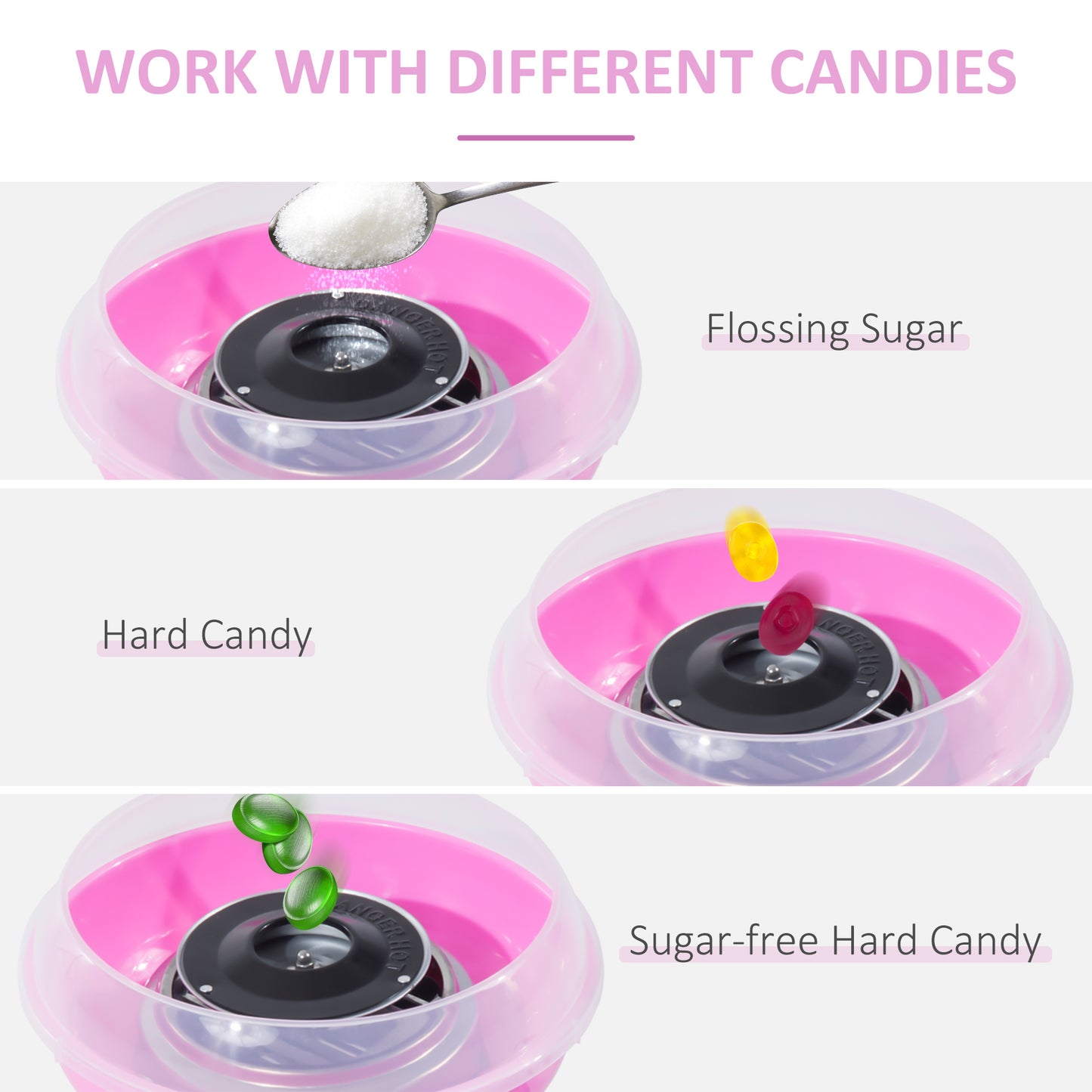 Candy Floss Machine, 450W-Pink