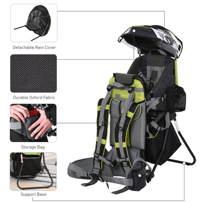 Baby Backpack, for Hiking Child Carrier with Ergonomic Hip Seat Detachable Rain Cover Adjustable Straps