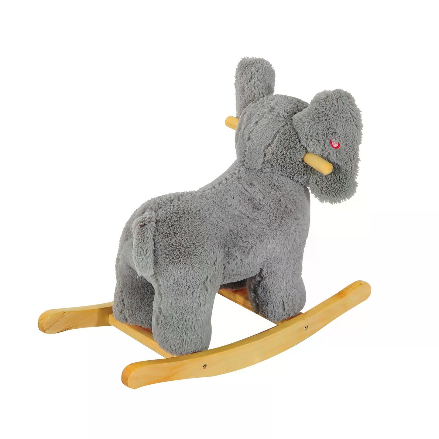 Elephant Rocking, Animal Rocker Wooden Kids Plush Ride On Elephant-Grey