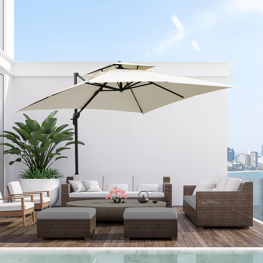 Outsunny Steel Frame Outdoor Roma Cantilever Umbrella