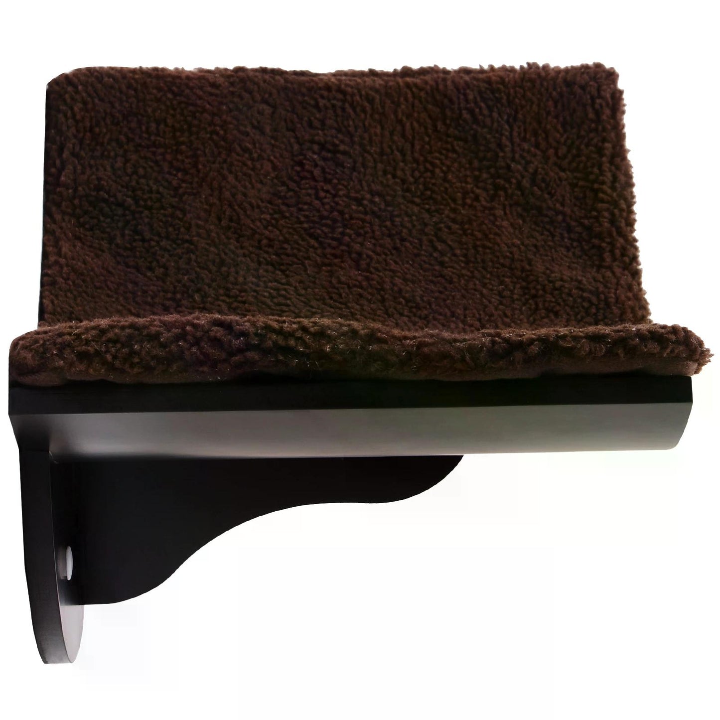 Cat Shelf, Wall-mounted, w/ Fleece Cushion Brown