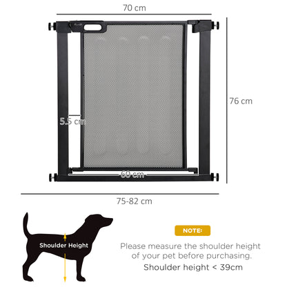 Dog Safety Gate, for Hallways, Staircases, Doors w/ Automatic Closing Door - Black