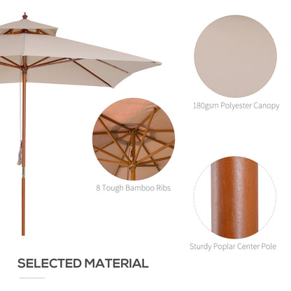 3x3m  Sun Umbrella W/2 Pulley-Beige