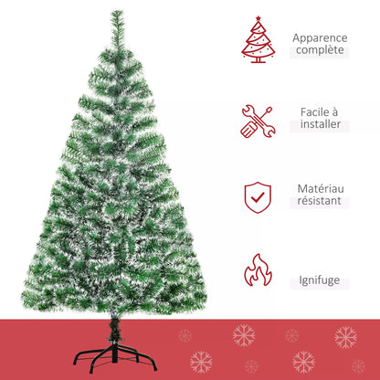 Artificial Christmas Tree Indoor Christmas Tree Xmas Gift with Metal Stand 416 Tips 1.5M - Green