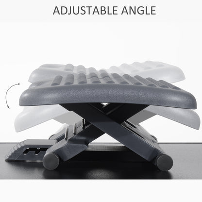 Adjustable Height & Angle Footrest-Grey/Black