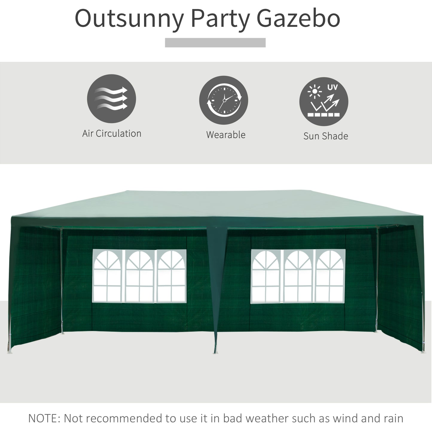 6x3 m Gazebo Marquee-Green