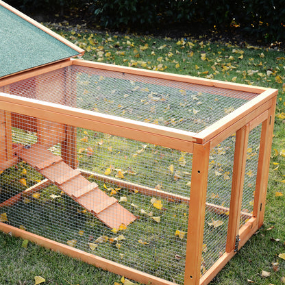 Wooden Animal Cage W/ Ramp-Golden Red