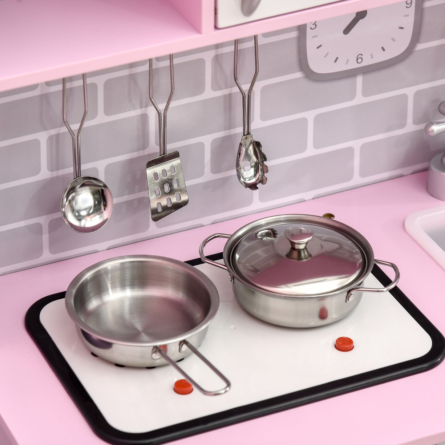 Pink Childrens Kitchen, with Lights, Sounds, Microwave, Sink and Storage