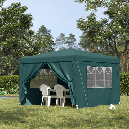 Outsunny Pop Up Gazebo Marquee, size(3m x 3m)-Green