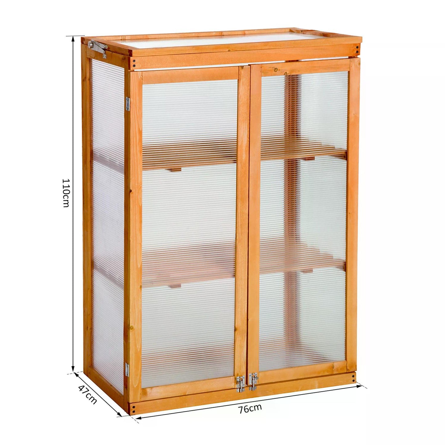 3-Tier Outdoor Garden Wooden Greenhouse, 76x47x110 cm