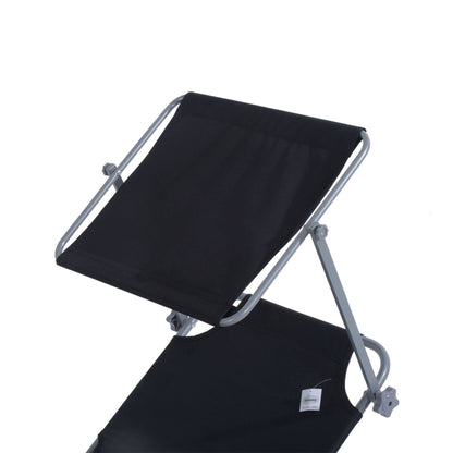 Adjustable Lounger Seat with Sun Shade-Black