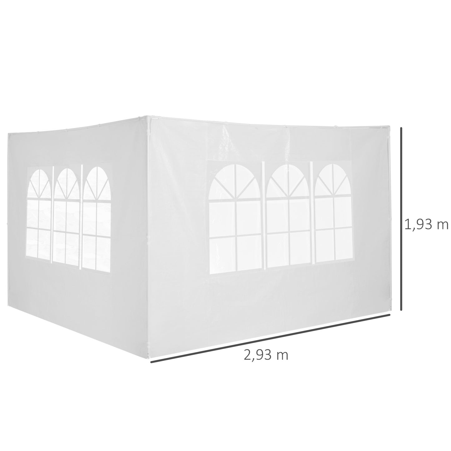 3m Side Walls Gazebo Replacement Panels-White