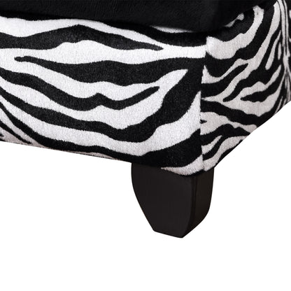 Fabric Cat Sofa, 57x34x36cm-Black, Zebra-Stripe with Storage Box Pet Couch Pet Storage Sofa Bed