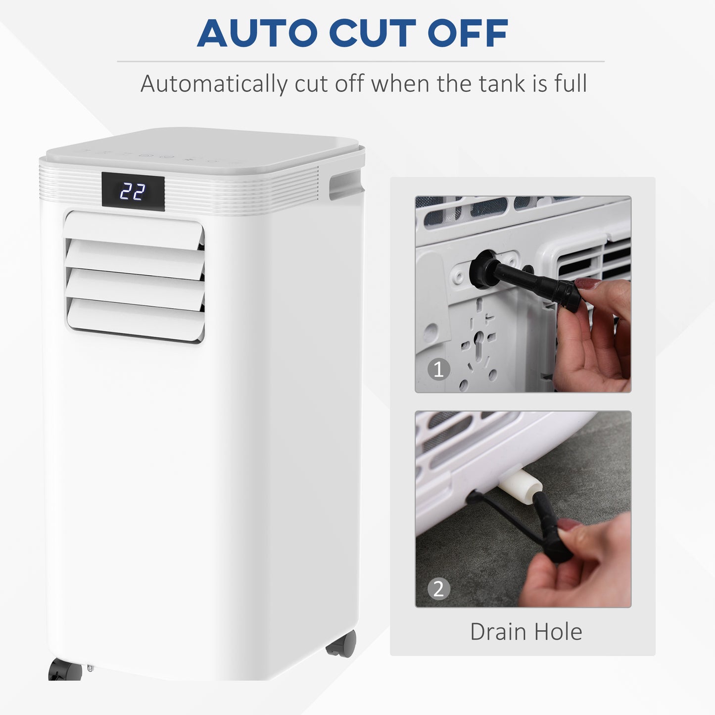 8000 BTU 4-In-1 Compact Portable Mobile Air Conditioner Unit Cooling Dehumidifying Ventilating w/Fan Remote LED Display 24 Hr Timer  Aosom IE