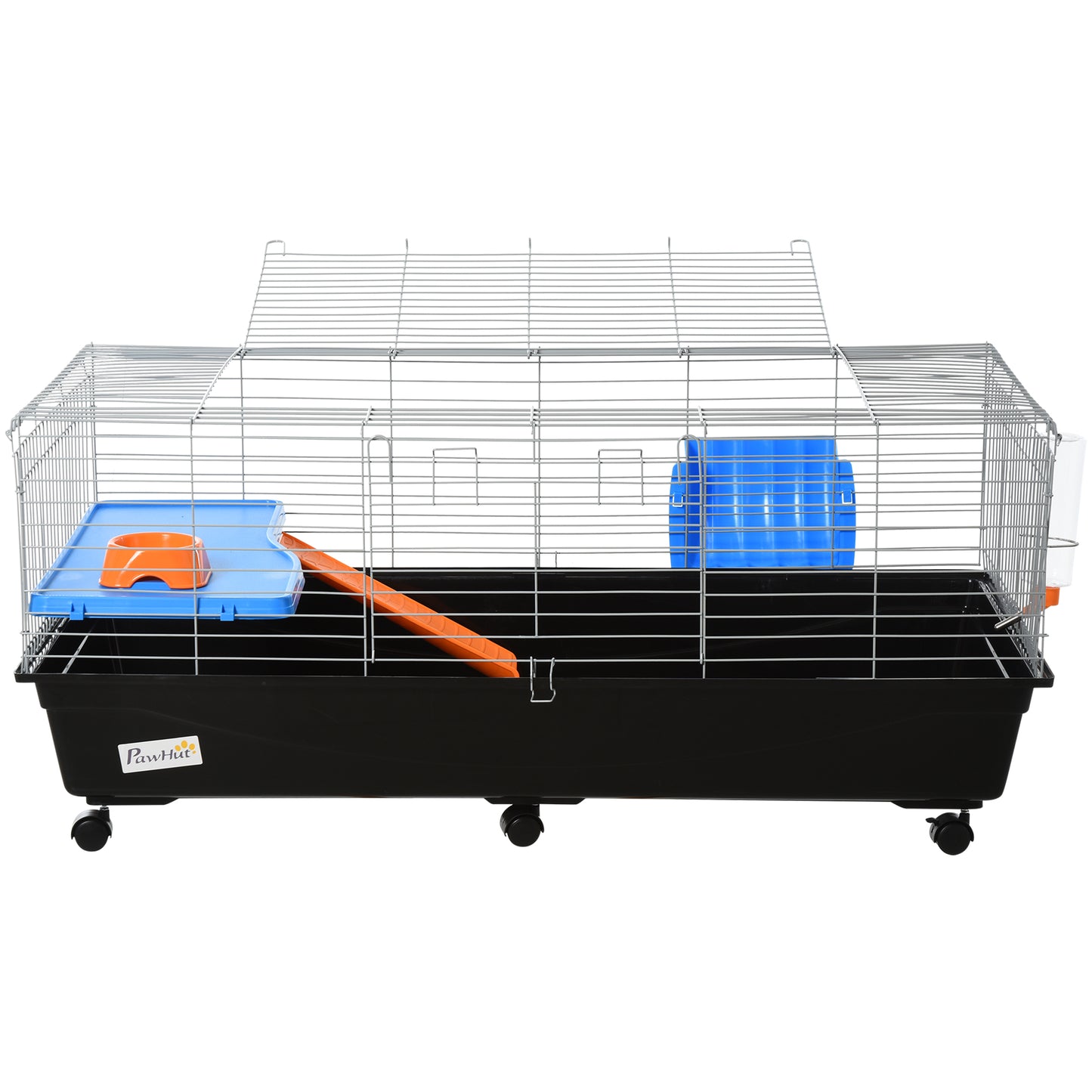 Steel Medium 2-Tier Small Animal Cage w/ Accessories Blue/Orange