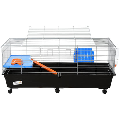 Steel Medium 2-Tier Small Animal Cage w/ Accessories Blue/Orange