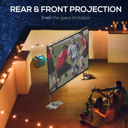 Portable Projector Screen, Display Screen, 120 inch Projector Screen & Stand Portable Front & Rear Projection Screen 4K HD