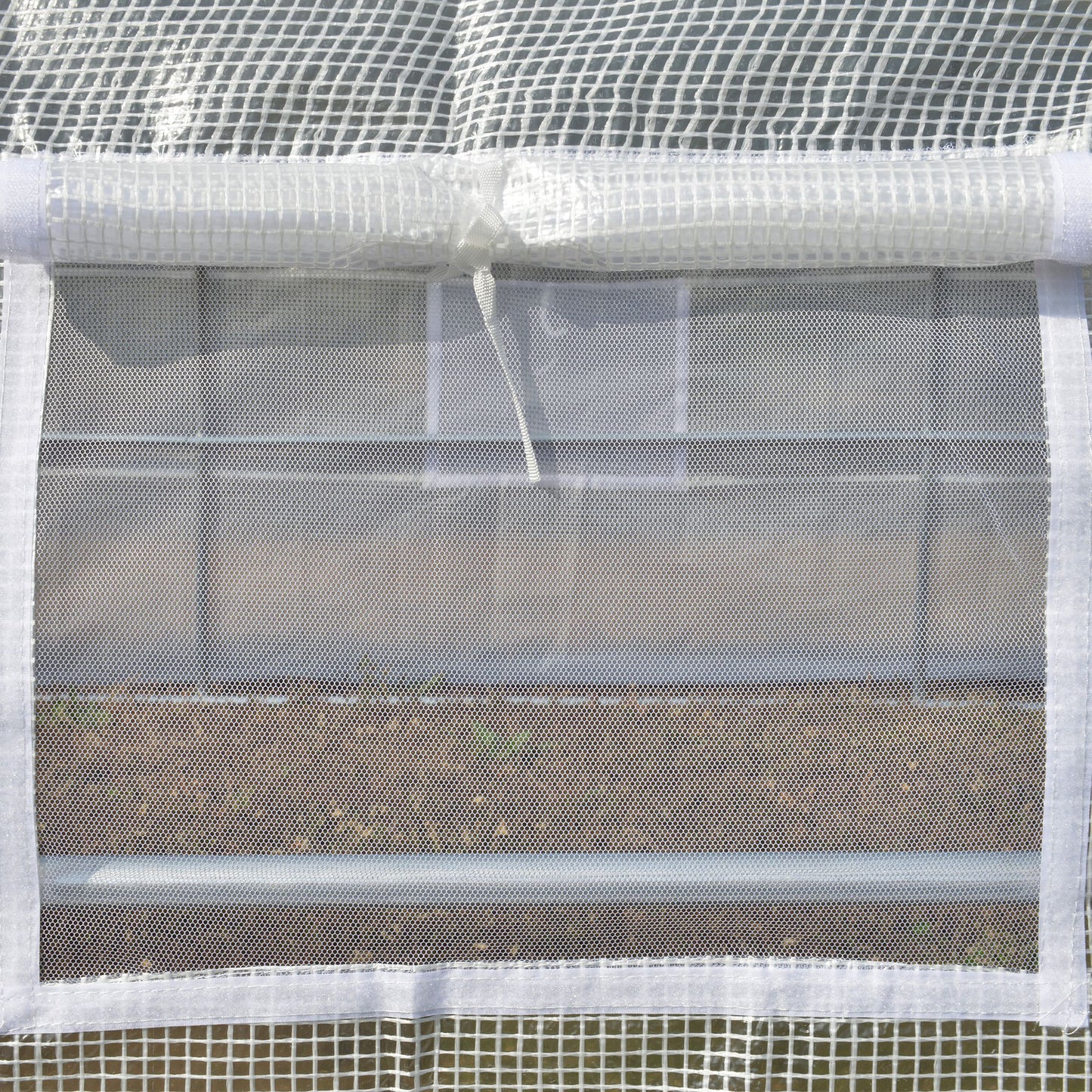 4 x 3 x 2 m Polytunnel Greenhouse, W/ Steel Frame Reinforced Cover Zippered Door&8 Windows White