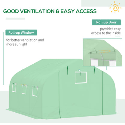 Walk In Greenhouse Cover Replacement Plant Growhouse PE Cover 4.5x3x2m Green