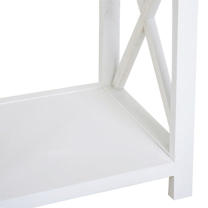 Plant Holder Table, 40Lx30Wx55H cm End Table-White