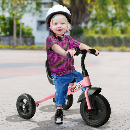 HOMCOM 3 Wheels Ride on Toddler Tricycle-Pink 