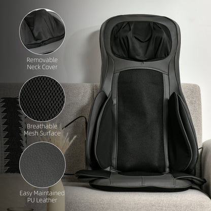 Homedics Chair Massager, Neck and Back Massager, with Deep Tissue Kneading, Compress, Heating, Remote, Black