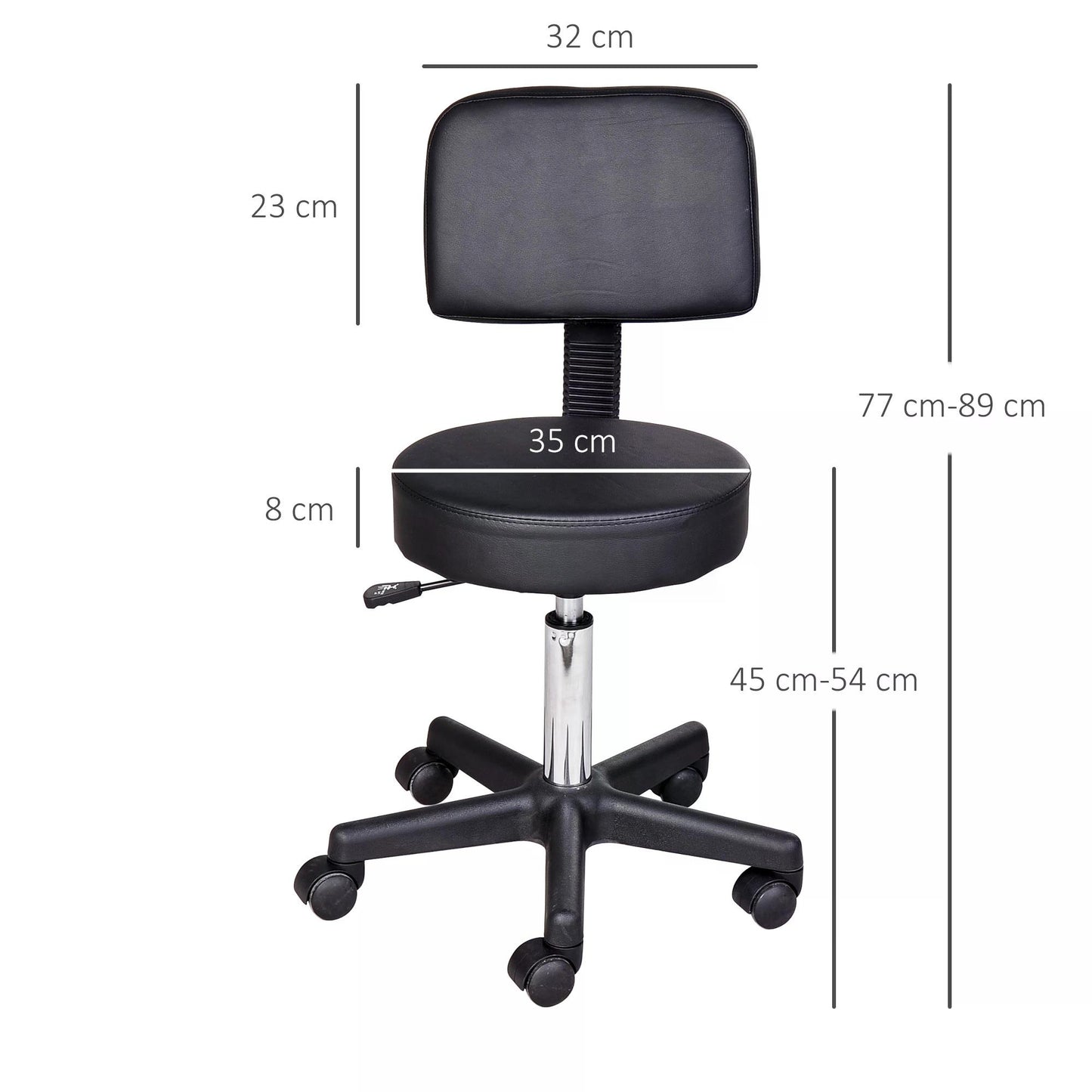 Salon Chair, Massage Beauty Salon Spa Swivel Gas Lift Chair Stool