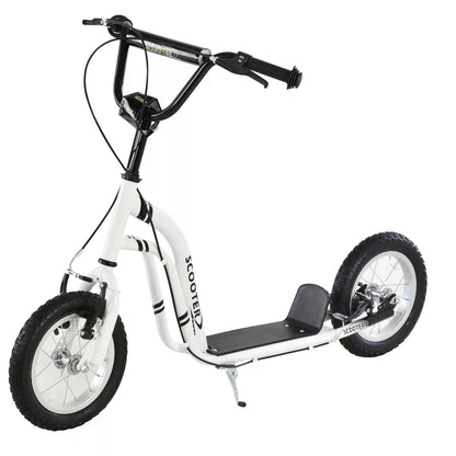 Big Wheel Scooter, Bicycle Scooter, Kick Scooter for Kids, Front and Rear Caliper Dual Brakes 12-Inch Inflatable Front Wheel