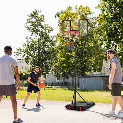 SPORTNOW Basketball Stand with Hoop, Height Adjustable, for Kids with Sturdy Backboard and Weighted Base, Portable on Wheels, 1.8-2m 